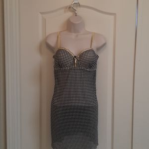 Baby Doll Black & White Checkered Lingerie